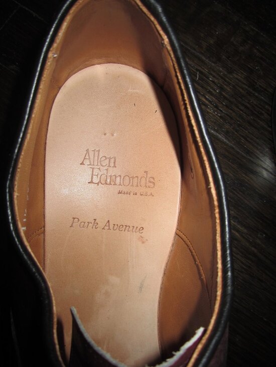 ALLEN EDMONDS PARK AVENUE Cap Toe Oxford Dress Shoes Burgundy Leather Men’s 11.5 main image 2